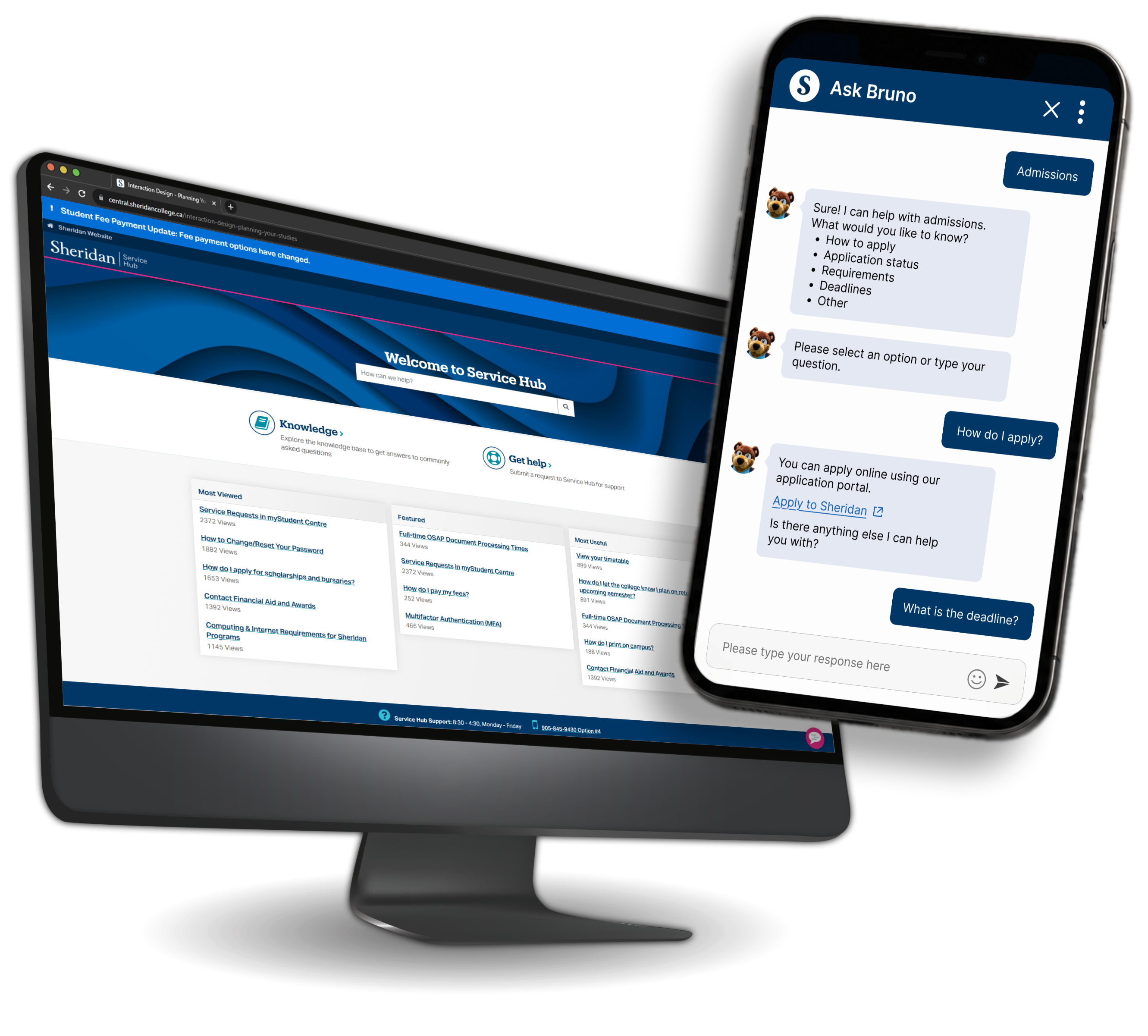 Chatbot on desktop and mobile