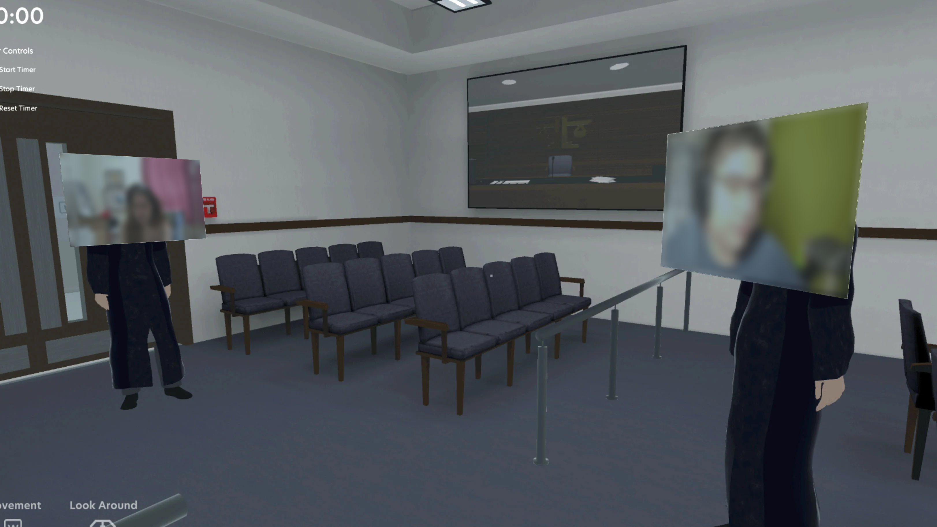 Participant speaking in the virtual courtroom