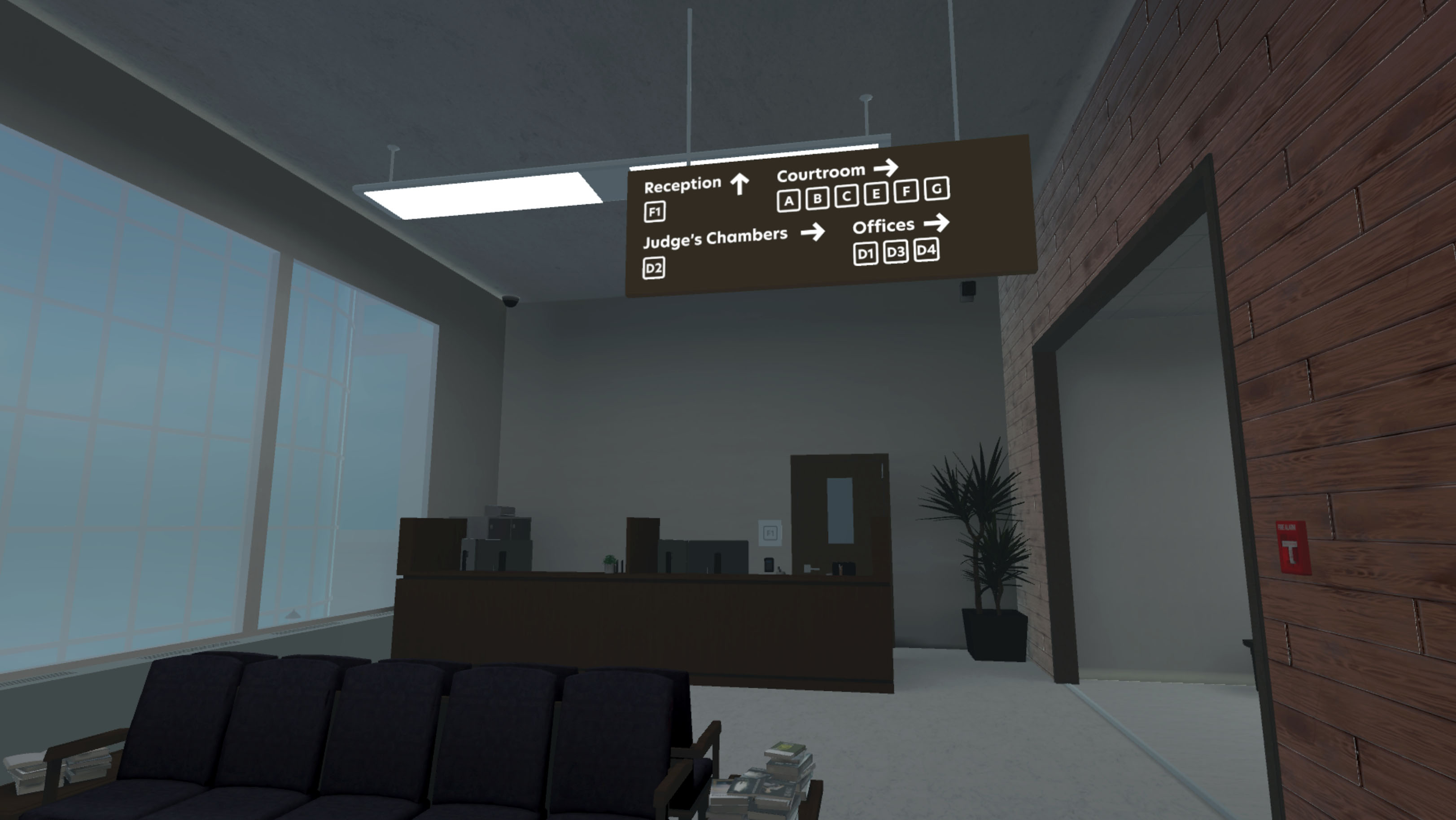 Virtual courtroom environment — view 2